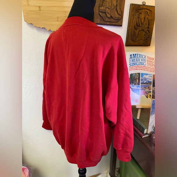Vintage 90s Jeans By Express Sport D’Hiver Winter Embroidered XS Red Sweatshirt - Picture 4 of 15